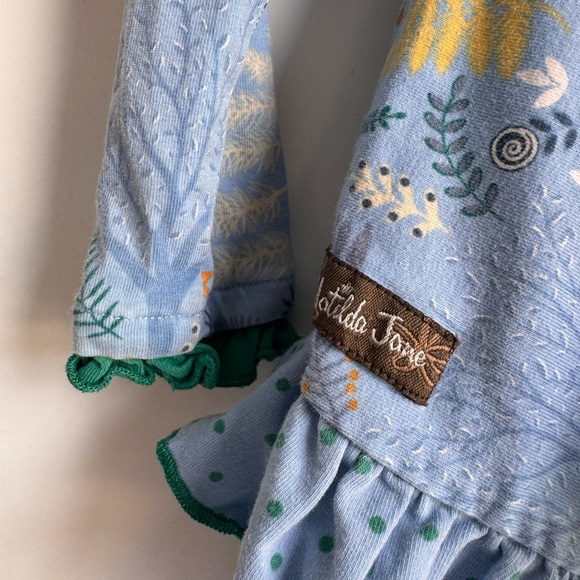 Matilda Jane Girls 2T Dress Neck Of The Woods Blue Deer Antler Cotton Twirl - Picture 7 of 7